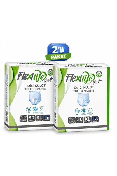 Flexi Life Plus Ped Külot Hasta Bezi Emici Extra Large Boy (XL) 30'LU X 2 Paket