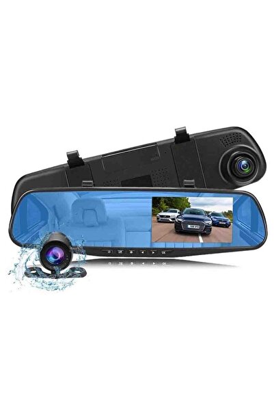 Generic Oglindă retrovizoare DVR, Cameră față-spate, FullHD 1080p, Viziune no...