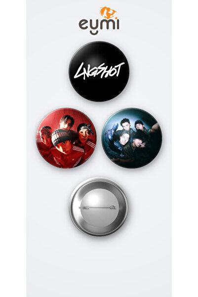 Eymi Design Lngshot KPOP Grubu 3'lü Metal Rozet Seti 58mm İğneli Buton Çanta ...