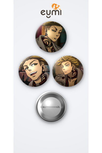 Eymi Design Gachiakuta Animesi Enjin Anime 3'lü Metal Rozet Seti 58mm İğneli ...