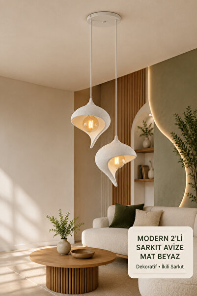 fao shop 7/24 İkili Sarkıt Avize Modern Spiral Tasarım Salon Mutfak Dekoratif...