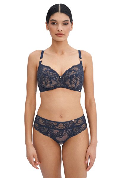 ALLES Indigo Affair M Sutien moale cu sârmă și dantelă, Indigo
