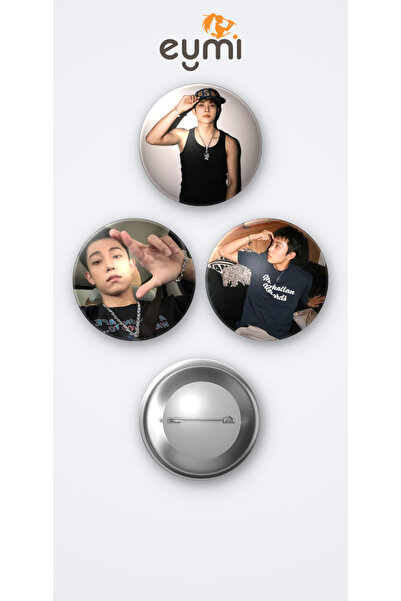 Eymi Design Lngshot KPOP Grubu RYUL 3'lü Metal Rozet Seti 58mm İğneli Buton Ç...
