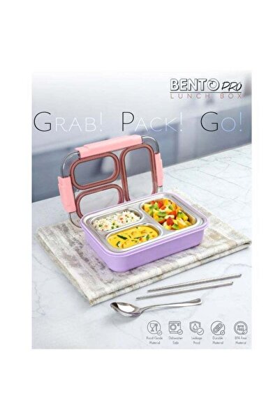 Twisoo Twisoo3 Compartment Design Sealed Leakproof High Capacity Food Container Stainless Steel Bento Lunch Box With Cutlery