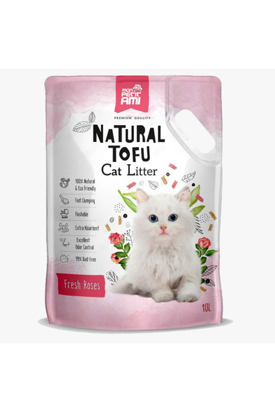 MON PETIT AMI Așternut premium din tofu pentru litieră, aromă de trandafir, M...