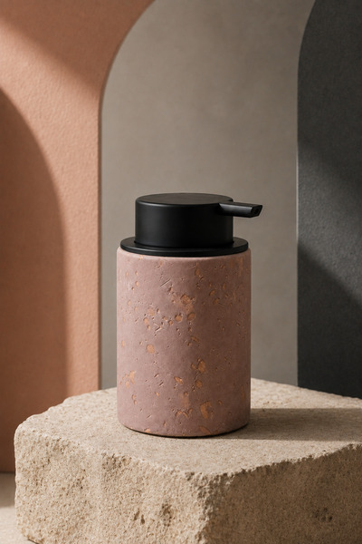 KLARHAUS TERRA Stoneware Travertine Υφασμένο Μαύρο Διακοσμητικό Δοχείο Υγρού ...