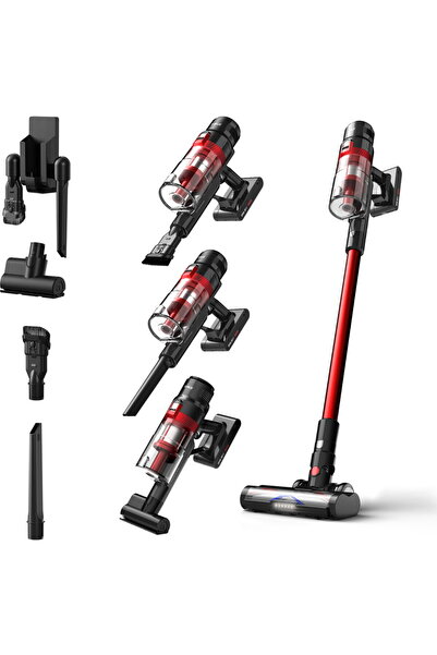 Samus Aspirator vertical fara fir 2 in 1 Hurricane 2, 600 W, Negru-Rosu