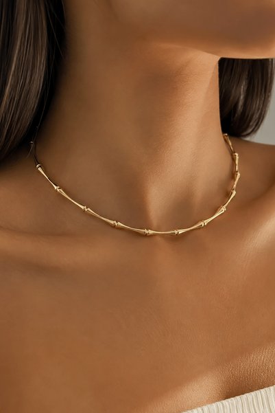 TAKIŞTIR Altın Renk Choker Kolye