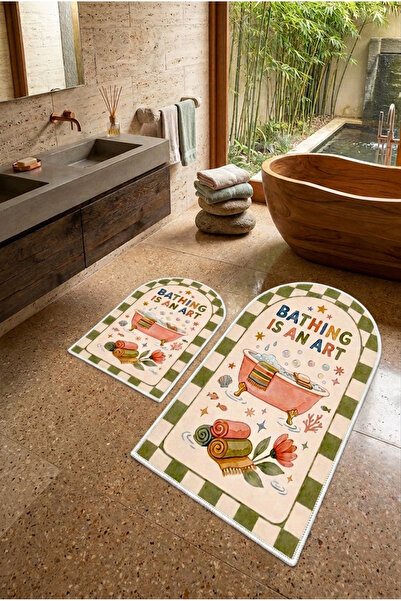 eco concept Colorful Patterned Digital Printed Colorful Double Bath Mat Bath Mat