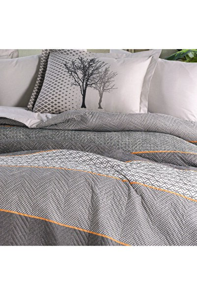 Hobby home collection Tanya Kahve - Çift Kişilik Poplin Kapitone Nevresim Takımı