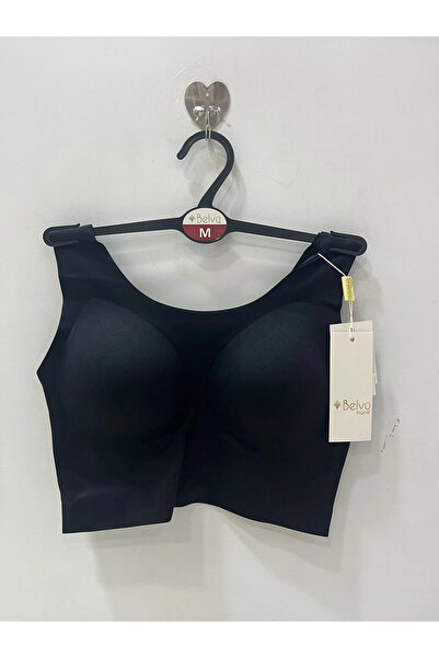 Belvü Women's Invisible Half Tank Top Laser Cut Bra with Removable Pads