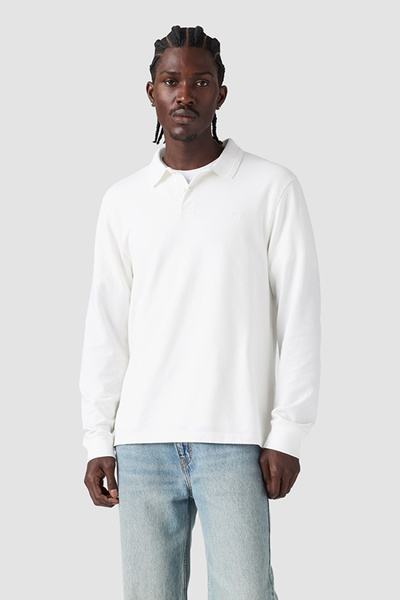 Levi's Ls Original Men's White Long Sleeve Polo Collar T-Shirt 00Aut-0000