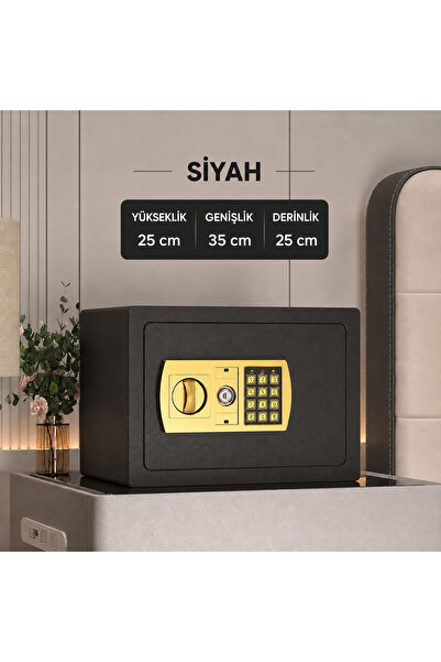 silabor 25’lik Elektronik Şifreli ve Anahtarlı Çelik Para Kasası – Dijital Pa...