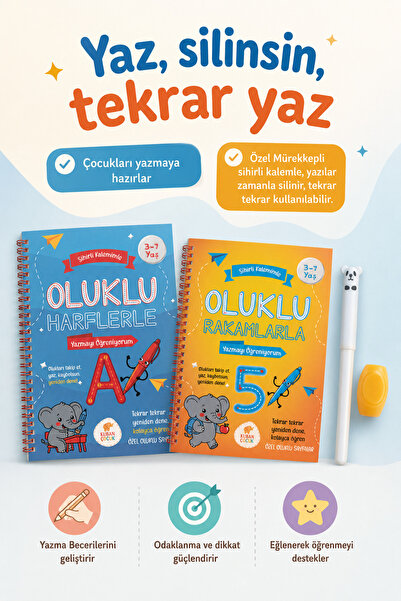 Kuban Çocuk Harfleri ve Sayıları Yazmayı Kolayca Öğreten , Sihirli Uçan Kalem...