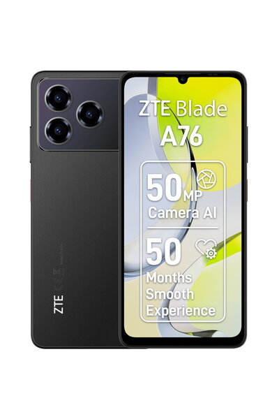 ZTE Telefon mobil Blade A56, 4GB RAM, 128GB, 5G, Dual SIM, 5G, Android 15, Negru