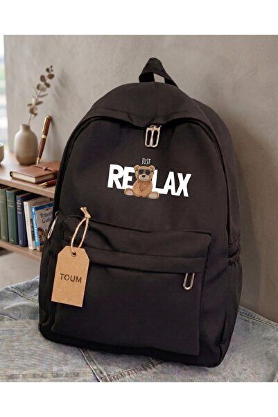 Touz Moda Text Animal Design Backpack School Bag