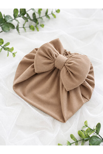 Mou&Kou Combed Cotton Baby Girl's Bonnet with Bow