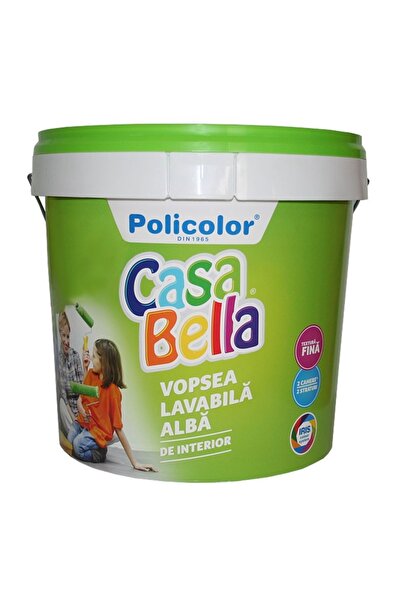 CasaBelle Vopsea lavabila Casa Bella pentru interior, superacoperire, alb, 15 L