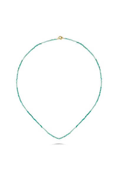 HEMS JEWELLERY 14 Ayar Altın Turkuaz Doğal Taş Minimal Kolye