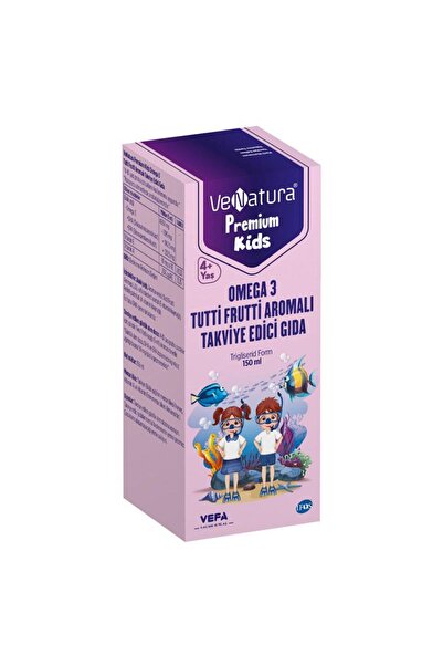 VeNatura Premium Kids Omega 3 Tutti Frutti Aromalı Takviye Edici Gıda 150 ml