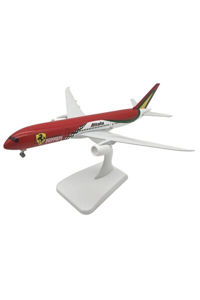 OEM Model de avion Alitalia Boeing B787, livery Ferrari, metal, 20 cm, scară ...