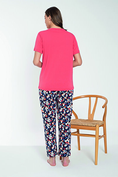 I BIZA Desenli Kısa Kollu Modal Kadın Pijama Takımı