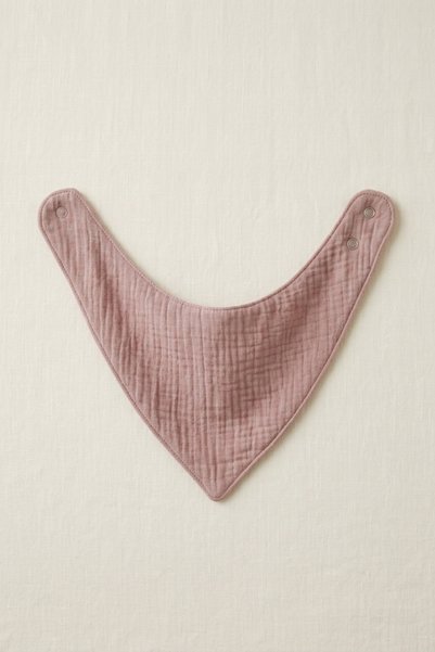 BABYİLAY Oeko-Tex Certified Muslin Fabric Snap Fastener Baby Powder Drool Bib & Scarf (2 Pcs)