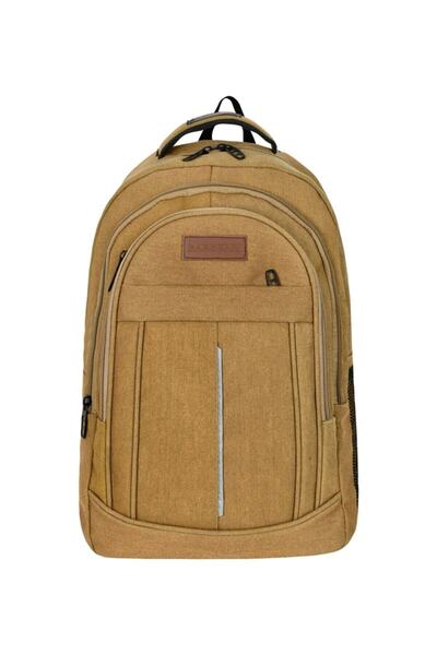 GALB LEATHER Beige Canvas Daily Use 17 Inc Laptop Padded Backpack Cod 7300