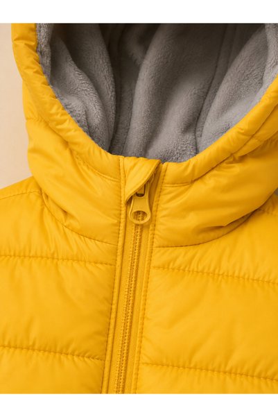 BENBİLGE Girls' and Boys' Inflatable Coat with Ears and Hood, Yellow Unisex Children's Coat - Pikachu Coat