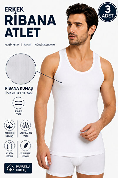 Alıç Men's Ribana Classic Undershirt 0102 (Tutku Authorized Seller) – 100% Co...