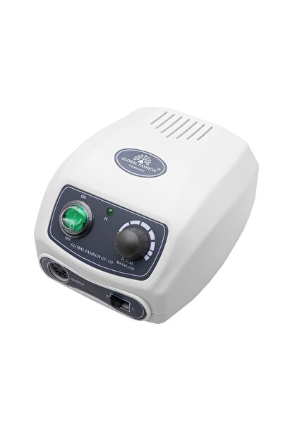 GLOBAL FASHION Professional High-Powered Portable Electric Nail Drill- 80W, 45,000 RPM, Variable Speed, Lightweight Design, Low Noise, Forward/Reverse Rotation, Safety Shutoff, GF-119