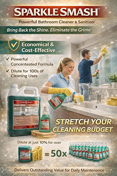 SPARKLEAN Washroom Cleaner, Daily-Use Sanitising Liquid for Bathrooms, Remove...