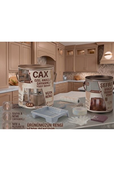 caxcolors CAX Özel Amaçlı Dayanıklı Yüzey Boyası ve Şeffaf Sıvı Cam Vernik Se...