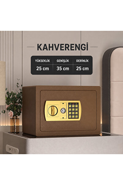 silabor 25’lik Elektronik Şifreli ve Anahtarlı Çelik Para Kasası – Dijital Pa...