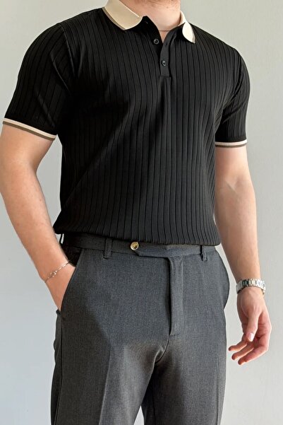 aura7 collection Eg Luxury Contrast Collar Premium Knitwear T-Shirt