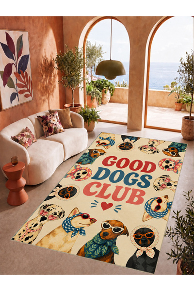 Rugs Modern Halı سجادة زخرفية حديثة منسوجة مكتوبة عليها AURA Good Dogs Club a...