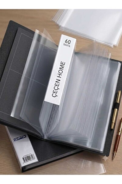 ÇEÇEN HOME 60-Page Presentation Folder A4 Format with Transparent Foil and Bl...