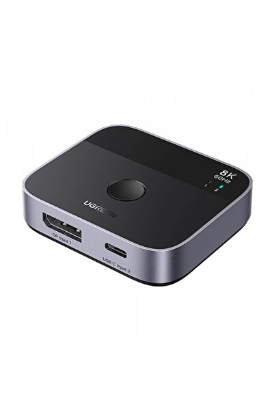 Ugreen Switch Video DisplayPort / USB-C 65878, Rezolutie 8K la 60Hz / 4K la 2...