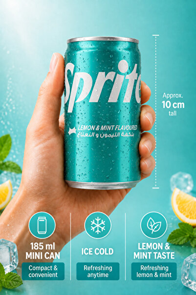 Sprite Lemon & Mint 185 ml, bax 10 doze, Sprite, bautura racoritoare carbogazoasa