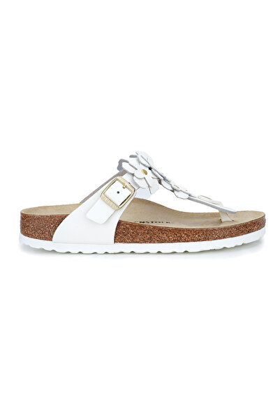 Birkenstock Gizeh Flowers 1026735 Kadın Terlik Beyaz