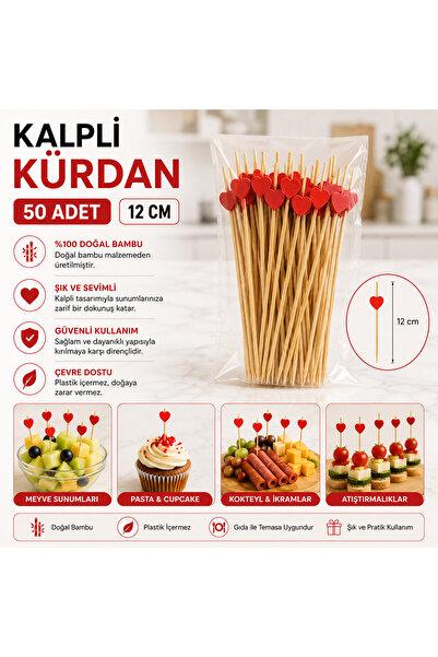 antpap ambalaj Kalpli Bambu Kürdan 12 cm – 50 Adet