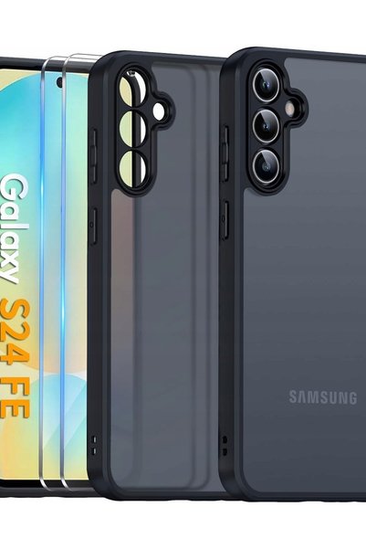 Koanni Husă tip armură negru mat pentru Samsung S24 FE 5G + 2x sticlă