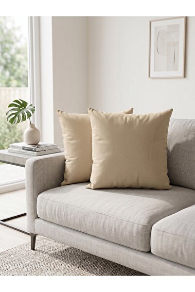 MEGAMİX 2-Piece Throw Pillow Cover Duck Linen Premium