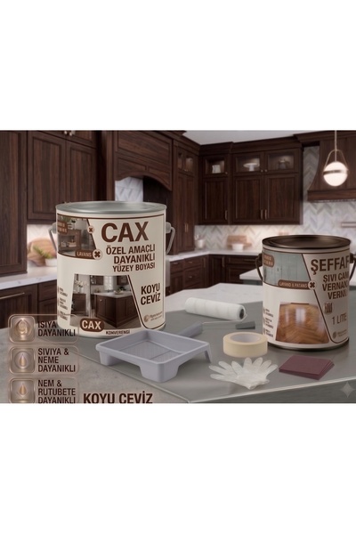 caxcolors CAX Özel Amaçlı Dayanıklı Yüzey Boyası ve Şeffaf Sıvı Cam Vernik Se...