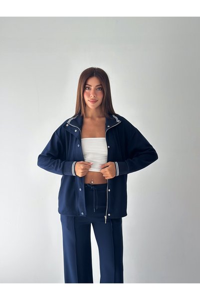 Pukka Women's Modal Fabric Double Suit with Snap Collar and Cuff Line Detail