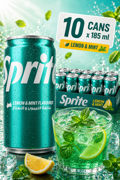 Sprite Lemon & Mint 185 ml, bax 10 doze, Sprite, bautura racoritoare carbogaz...