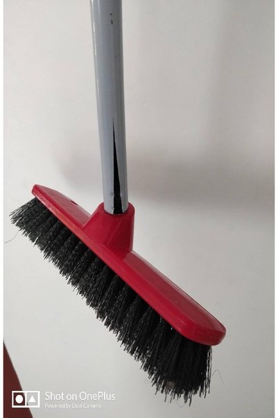 SPARKLEAN Hard Floor Brush with Long Handle Tough Bristles, Walls & Outdoor U...