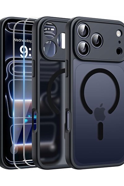 Koanni Husă MAGSAFE negru mat pentru Apple iPhone 17 Pro + 2x sticlă