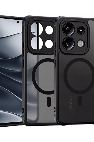 Koanni Husă MagSafe neagră mată pentru Xiaomi Redmi Note 13 Pro 5G + 2x sticlă