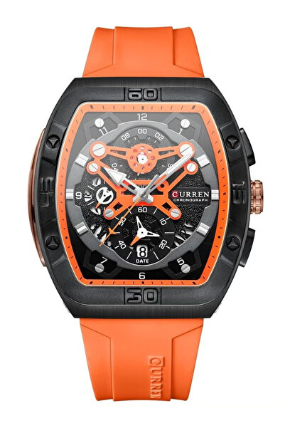 Curren 8442M Men Quartz Sport Watch Silicone Strap Alloy Case Fashion Multifu...